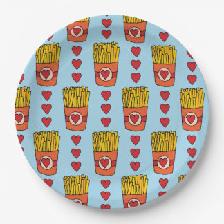Fry Day I'm in Love | Punny Cartoon French Fries S Paper Plate