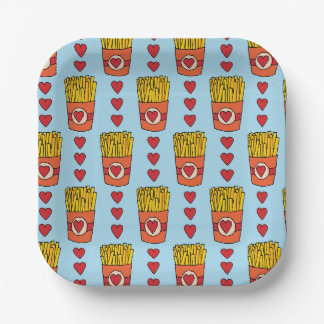Fry Day I'm in Love | Punny Cartoon French Fries S Paper Plate