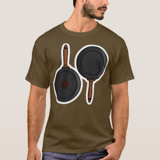 Fry Pan Front side and back side sticker design ve T-Shirt