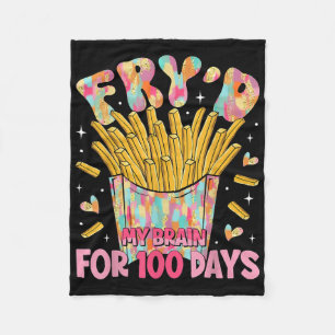 Fryd My Brain For 100 Days Teacher Kids 100th Day Fleece Blanket