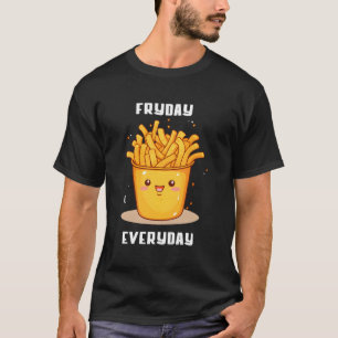 Fryday Friday Everday Pompom Cute Kawaii Potato Ch T-Shirt