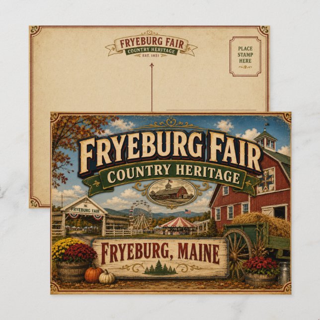 Fryeburg Fair Vintage Poster Postcard (Front/Back)