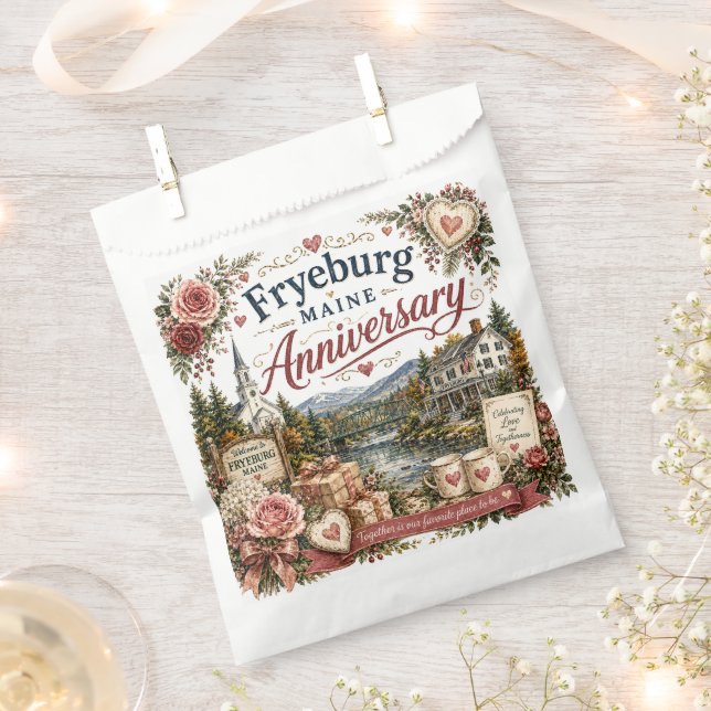 Fryeburg Maine Anniversary Favour Bag (Clipped)