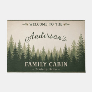 Fryeburg Maine Family Cabin Personalised Doormat