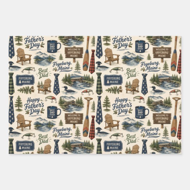 Fryeburg Maine Father's Day Wrapping Paper (Front)
