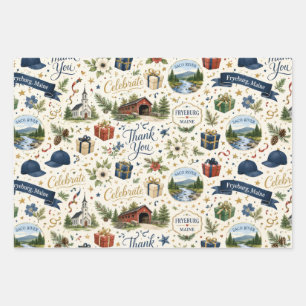 Fryeburg Maine Festive Occasion Wrapping Paper
