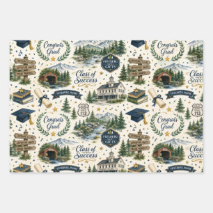 Fryeburg Maine Graduation Celebration Wrapping Paper Sheet