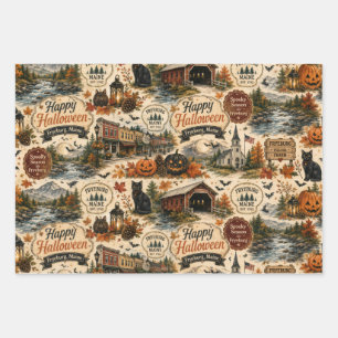 Fryeburg Maine Halloween Wrapping Paper