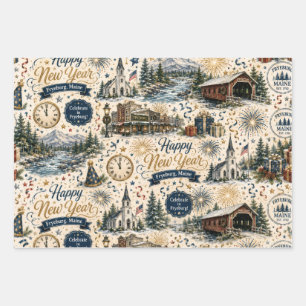 Fryeburg Maine New Year Celebration Wrapping Paper