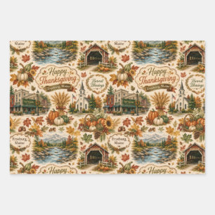 Fryeburg Maine Thanksgiving Harvest Wrapping Paper
