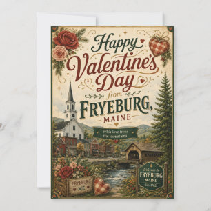 Fryeburg Maine Valentine’s Day Greeting Card