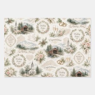 Fryeburg Maine Wedding Wishes Wrapping Paper