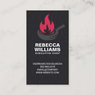 Frying Pan   Flame Logo Business Card