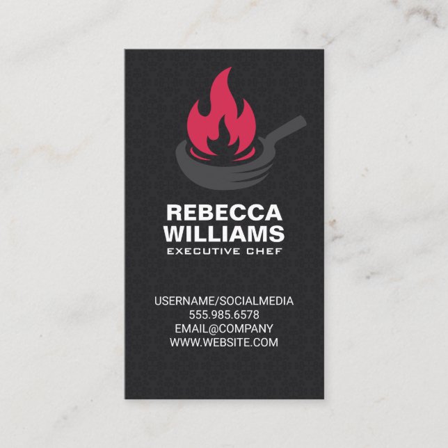 Frying Pan | Flame Logo Business Card (Front)