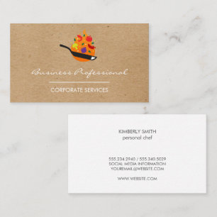Frying Pan Flipping Food Business Card