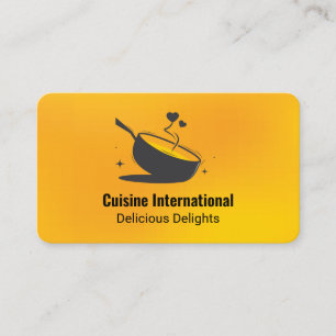 Frying Pan Illustration   Culinary   Restaurant Business Card