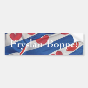 Fryslan Boppe Frisian Flag Bumper Sicker Friesland Sticker
