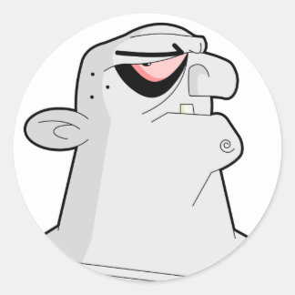 fs008-cartoon-zombie-head classic round sticker