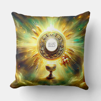 FS Communion Host and Chalice Expressionist Effect Cushion