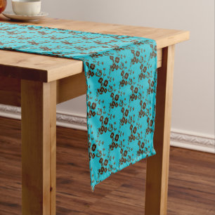 FS-Style 1-AQUA-BROWN-TABLE RUNNER 16x90in