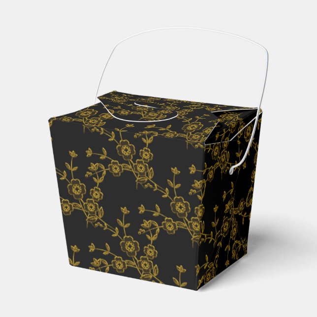 FS Style 1-Black-Gold-PARTY FAVOR BOXES take out (Front Side)