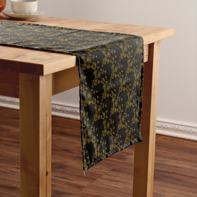 FS-Style 1-BLACK-GOLD-TABLE RUNNER 14x72in (In Situ)