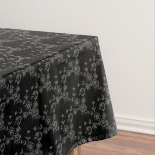 FS Style 1-Black-Silver-52x70 COTTON TABLECLOTH