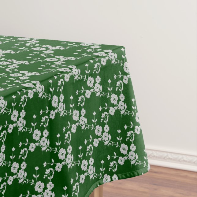 FS Style 1-Green-White-52x70 COTTON TABLECLOTH (In Situ)