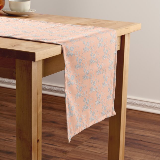 FS-Style 1-PEACH-WHITE-TABLE RUNNER 14x72in (In Situ)