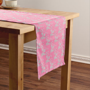 FS-Style 1-PINK-WHITE-TABLE RUNNER 16x90in