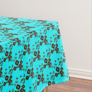 FS Style 1-Robins Egg Blue-Brown-52x70 TABLECLOTH