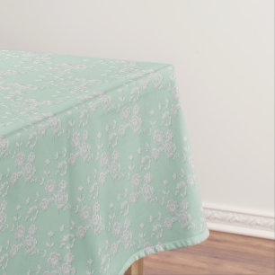 FS Style 1-Seafoam-White-52x70 COTTON TABLECLOTH