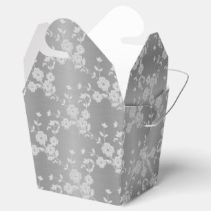 FS Style 1-Silver-White D-FAVOR BOXES, take out Favour Box