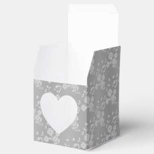 FS Style 1-Silver-White L-FAVOR BOXES, heart Favour Box