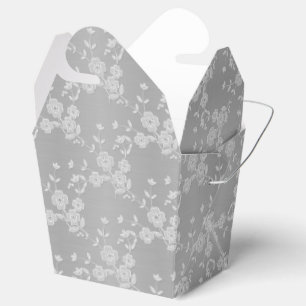 FS Style 1-Silver-White L-FAVOR BOXES, take out Favour Box
