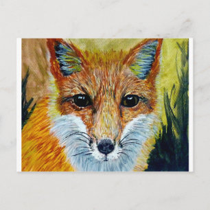 fSmart fox art Postcard