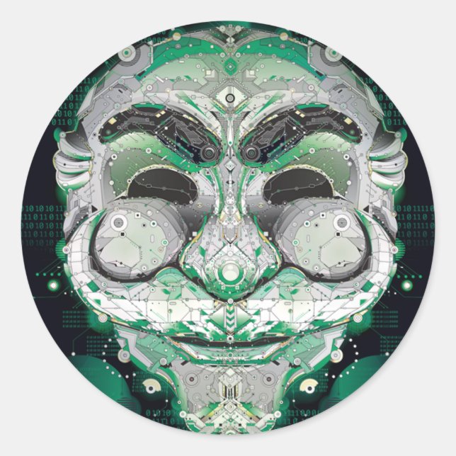 Fsociety Sticker, Glossy Classic Round Sticker (Front)