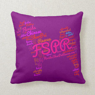 FSPR Word Cloud Throw Pillow 16" x 16"