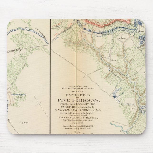 Ft BradyFt Burnham Five Forks Mouse Mat (Front)