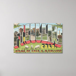 Ft. Collins, Colorado - Large Letter Scenes Canvas Print