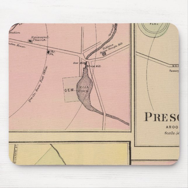 Ft Fairfield, Presque Isle, Caribou Map Mouse Mat (Front)