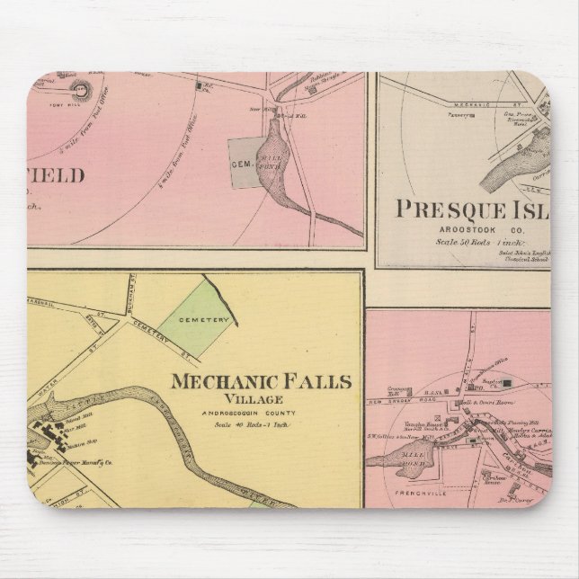 Ft Fairfield, Presque Isle, Caribou Mouse Mat (Front)