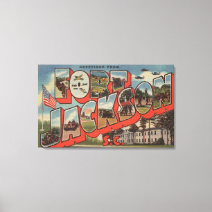 Ft. Jackson, South Carolina - Large Letter Scene Canvas Print