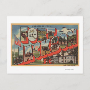 Ft. Jackson, South Carolina - Large Letter Scene Postcard