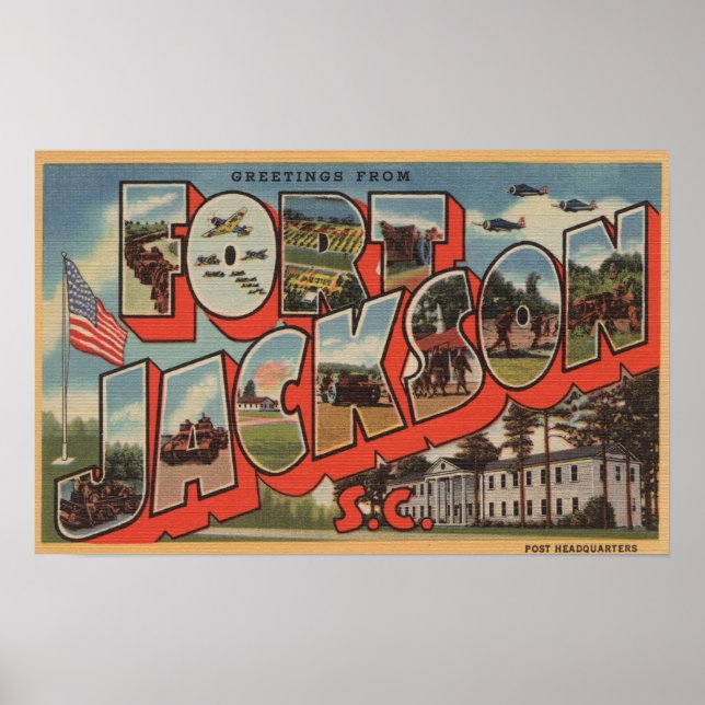 Ft. Jackson, South Carolina - Large Letter Scene Poster (Front)