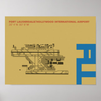Ft. Lauderdale Airport (FLL) Diagram Poster