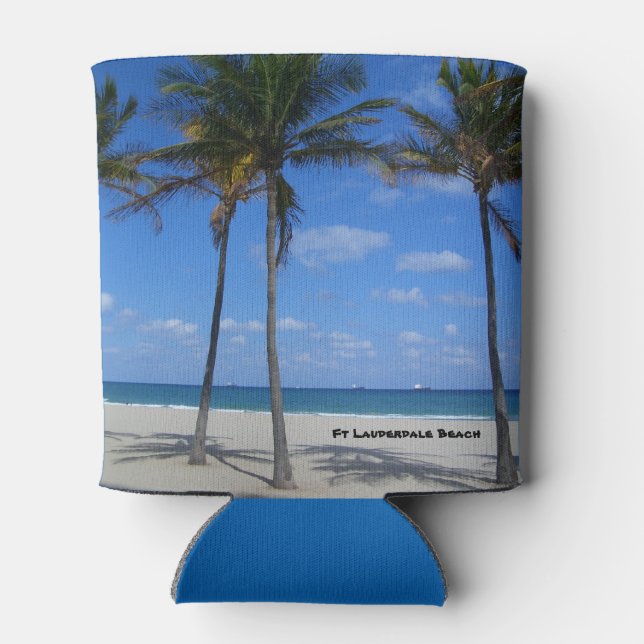Ft Lauderdale Beach Florida Palm Trees Can Cooler (Back)