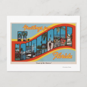 Ft. Lauderdale, Florida - Large Letter Scenes 2 Postcard