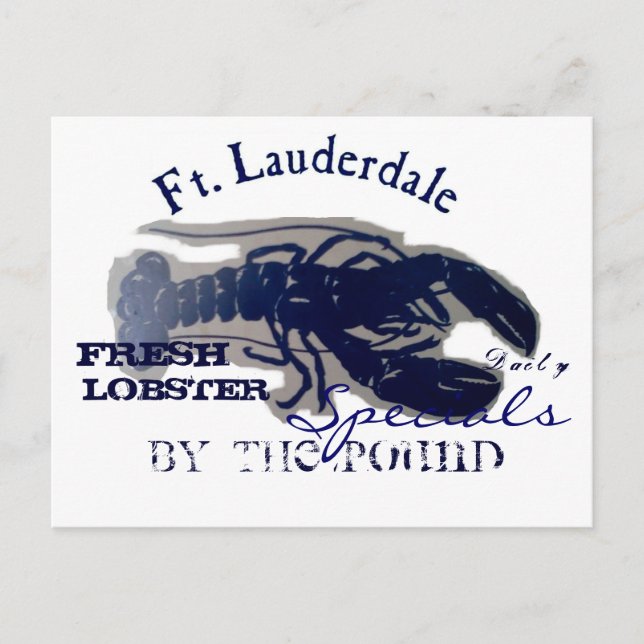 Ft. Lauderdale Fresh Lobster Postcard (Front)
