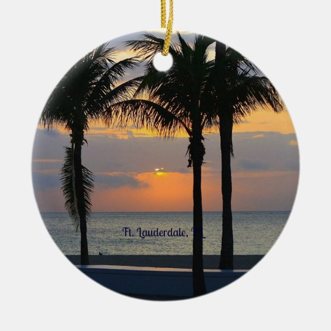 Ft. Lauderdale Sunrise Ceramic Tree Decoration (Front)
